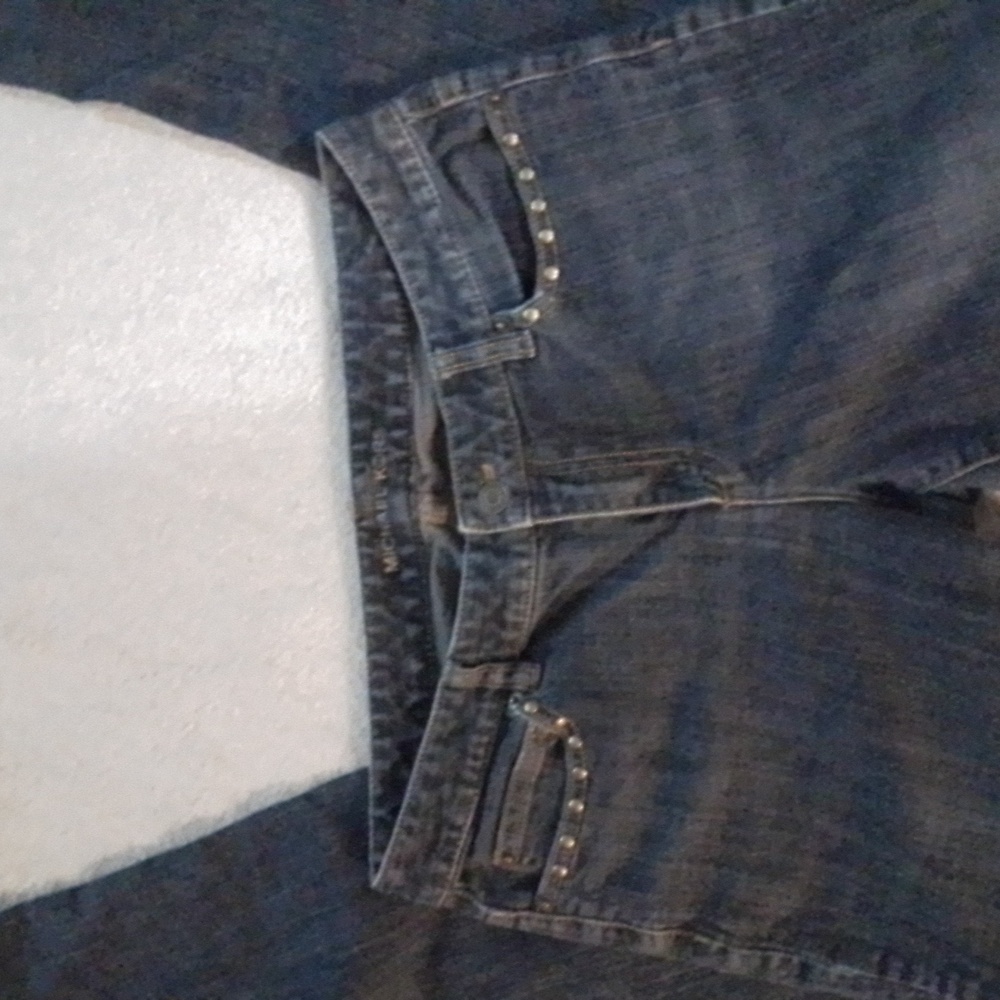 Michael Kors blue jeans w/ pocket detailing, size 8.